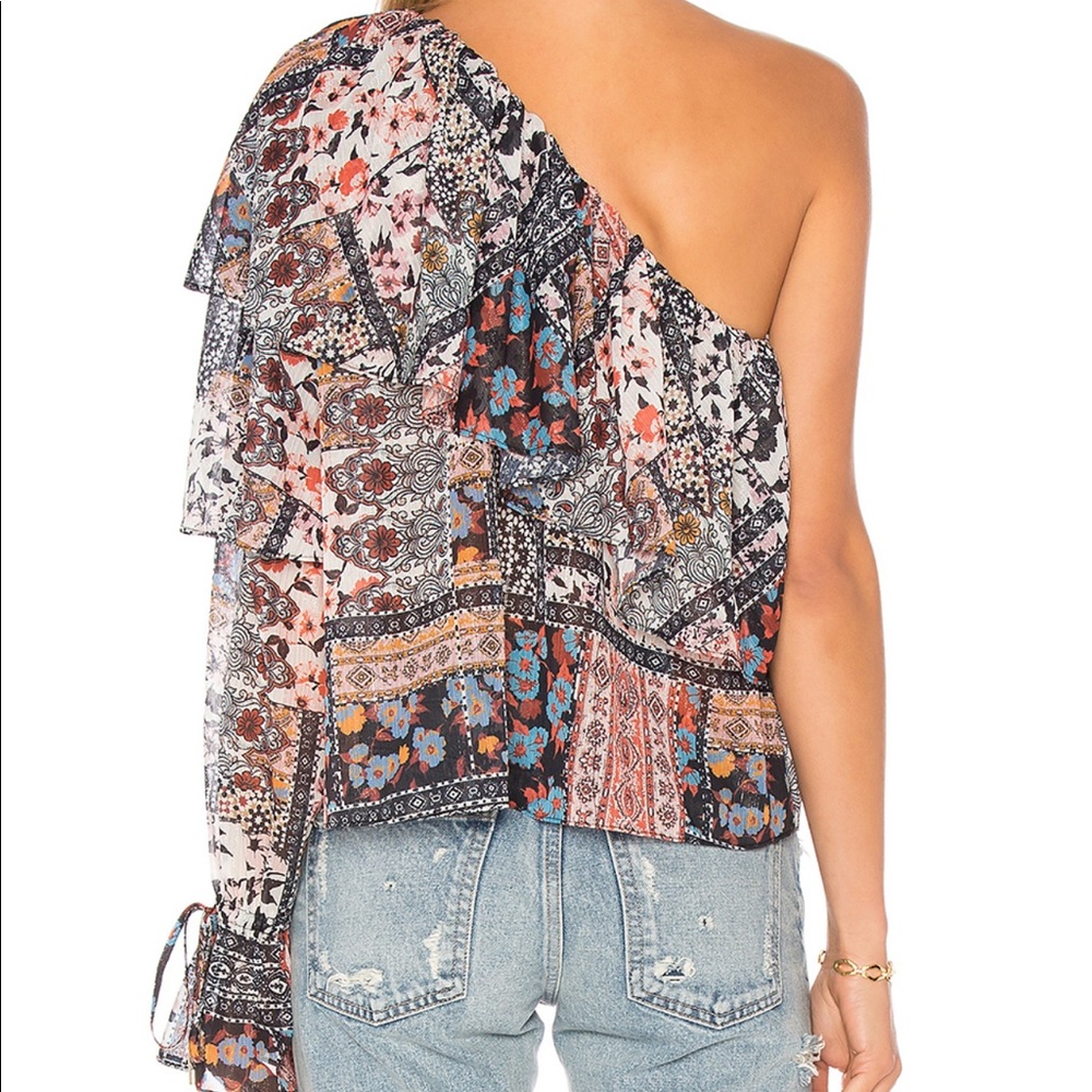 Devlin Madora Patchwork One Shoulder Blouse - image 3